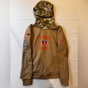 NFL Nike Tan and Camo Cincinnati Bengals Hoodie-Men’s Medium
